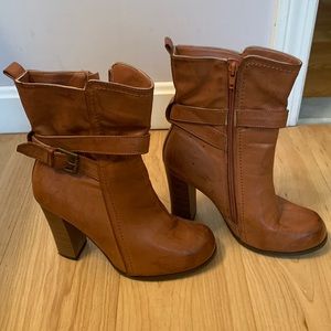 Brown Leather high bootie